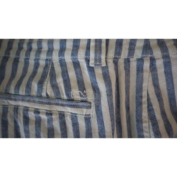 Vineyard Vines Women’s Sz 8 White/Blue Striped Linen Blend Catamaran Capris $108 - Picture 9 of 10